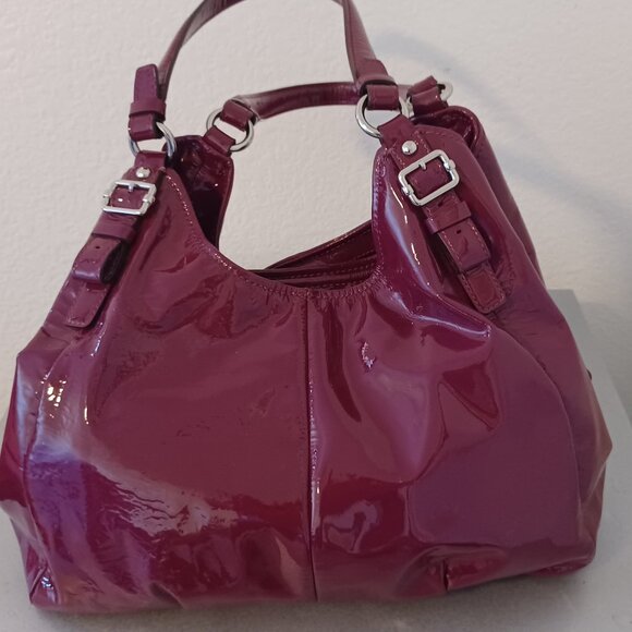 Coach Madison Maggie Patent Leather Hobo Shoulder Bag, Orchid - Picture 3 of 15